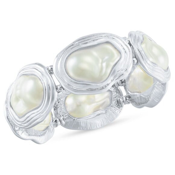 INC International Concepts Jewelry - I.n.c. International Concepts Silver-Tone Mother-of-Pearl Stretch Bracelet